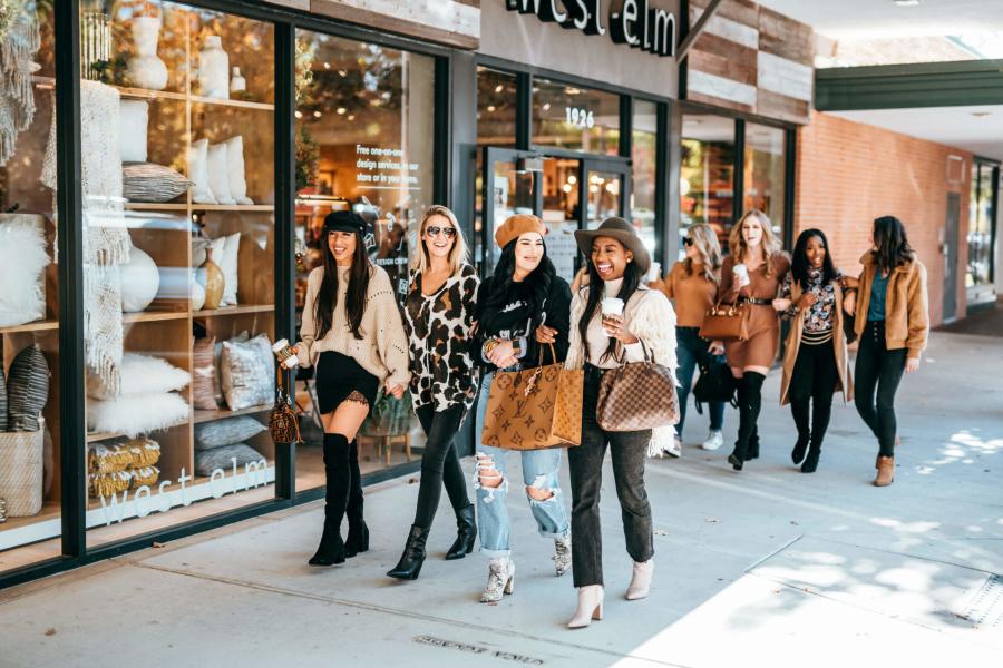 Group of women shopping on Utica Square