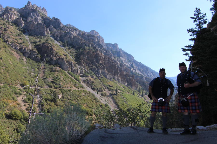 Bagpipers on Mount Timpanogos
