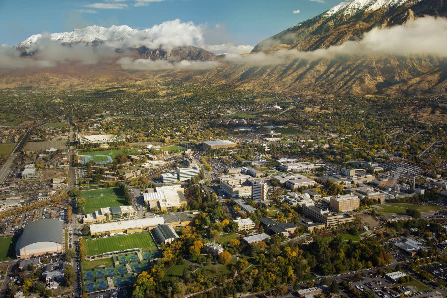 aerial of Brigham Young University