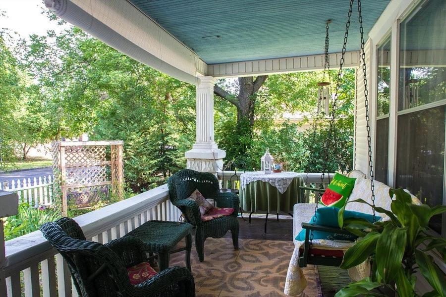 Front Porch Swing at Delano Bed and Breakfast