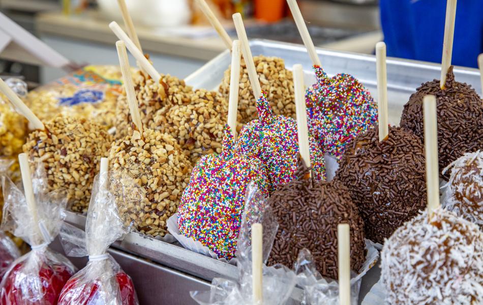 Assorted candied apples