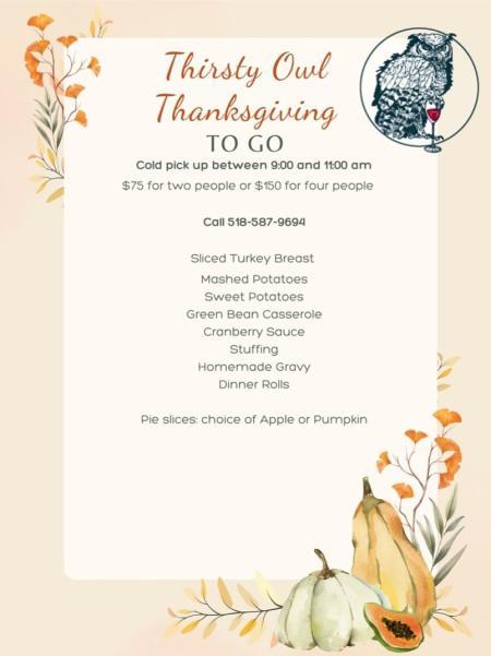 Thanksgiving menu