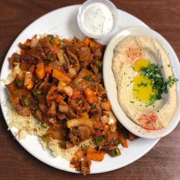 Chicken shawarma and hummus at Prince Lebanese