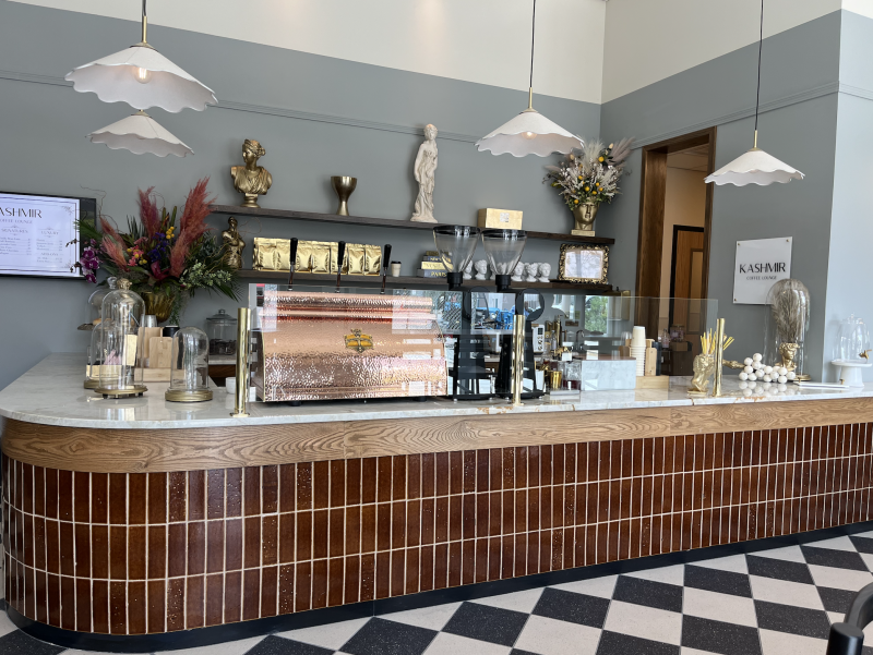 The interior of Kashmir Coffee Lounge in Park Square Market.