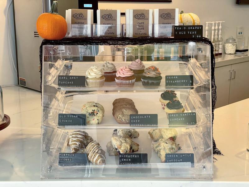 Display case of baked goods at Olo Dessert Studio