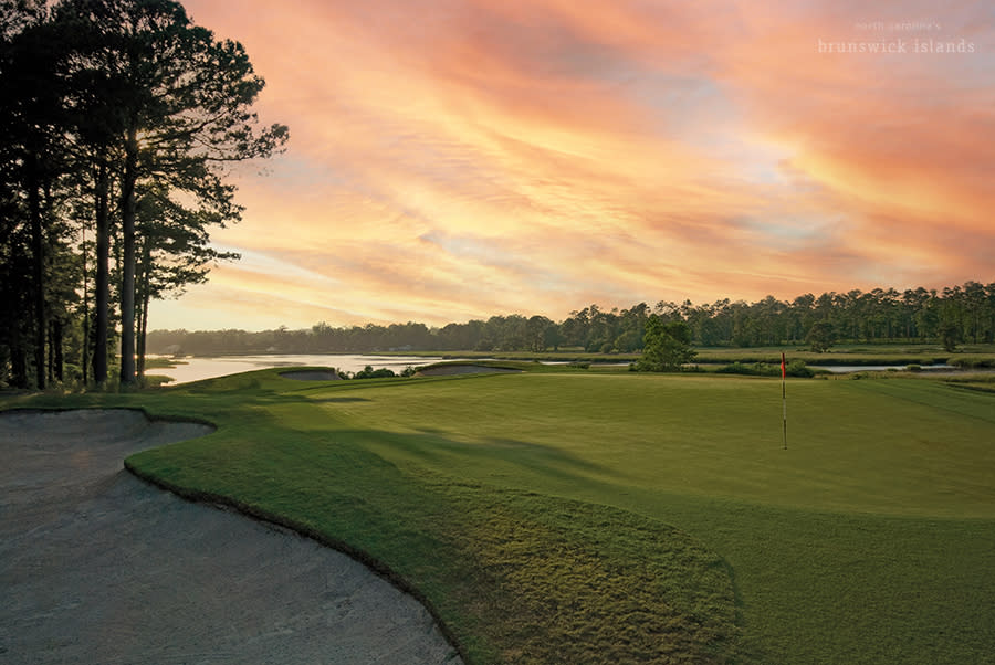 a golf course green at oyster bay