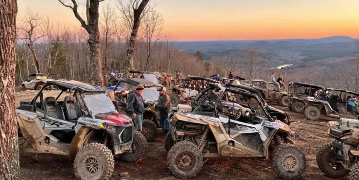 ATVs lined up at Indian Mountain ATV Park