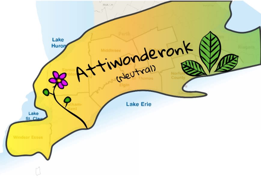 Attiwonderonk territory over map