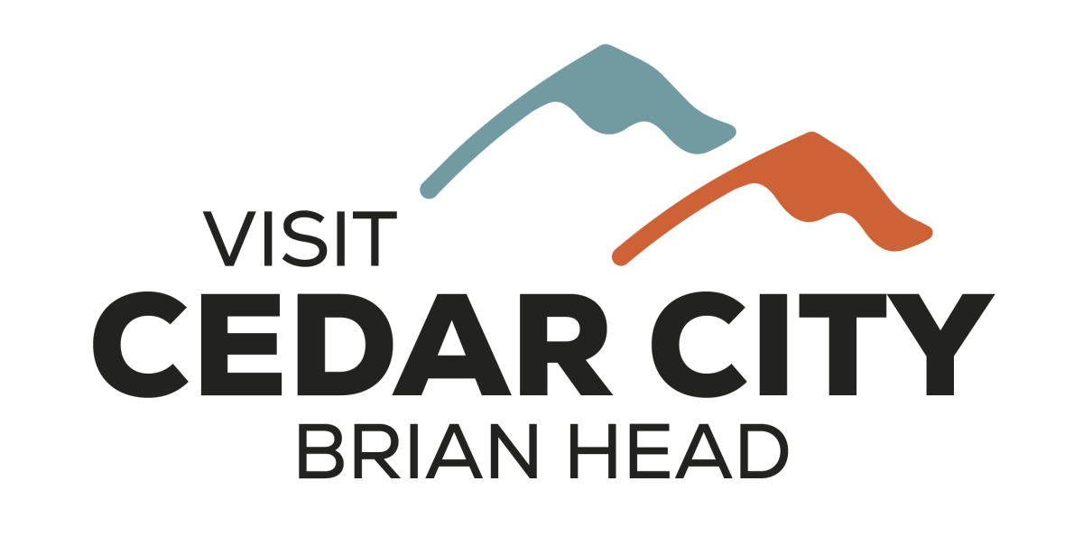Visit Cedar City · Brian Head | Logo - colored flags, black text