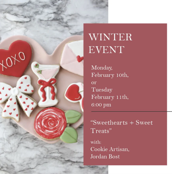 Sweethearts + Sweet Treats Cookie Class, Valentine's Day