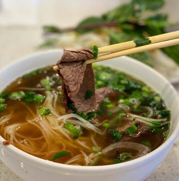 Beef pho and vermicelli noodles