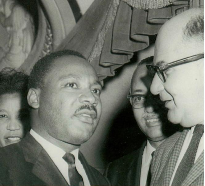 Martin Luther King, Jr. and David Apter talking about the 1963 march on Washington.