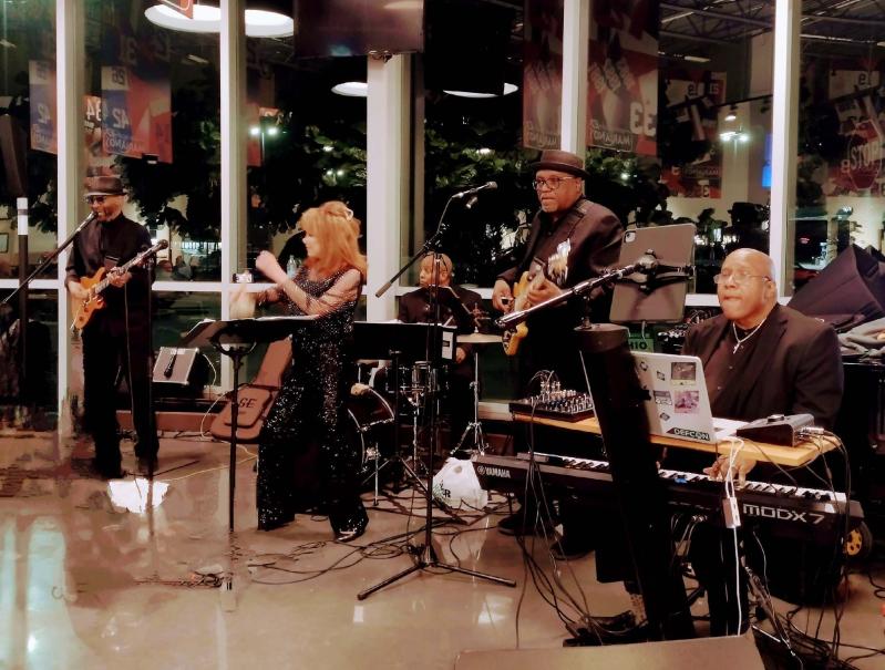 Picture of the Velvet Rose Band playing during Concerts in the Park 2026.