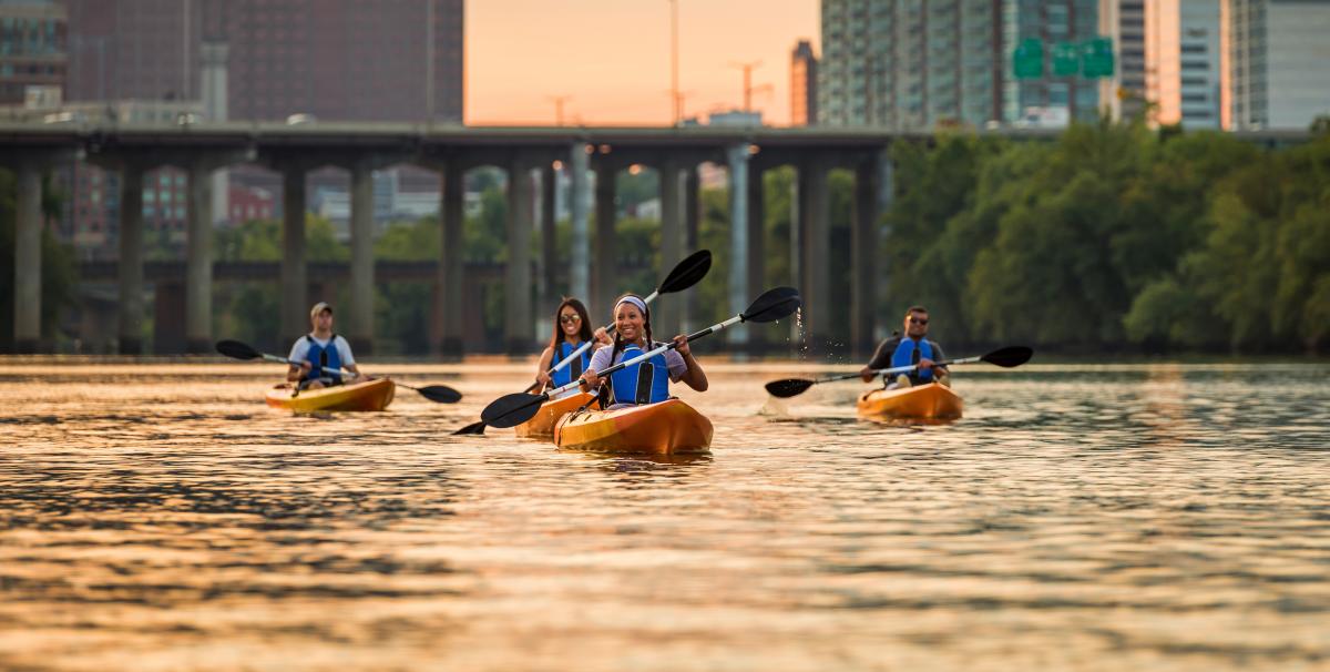 People Kayaking On The James River