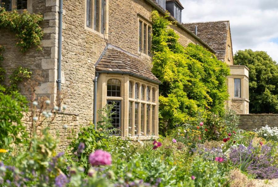 Whatley Manor frontage in Spring