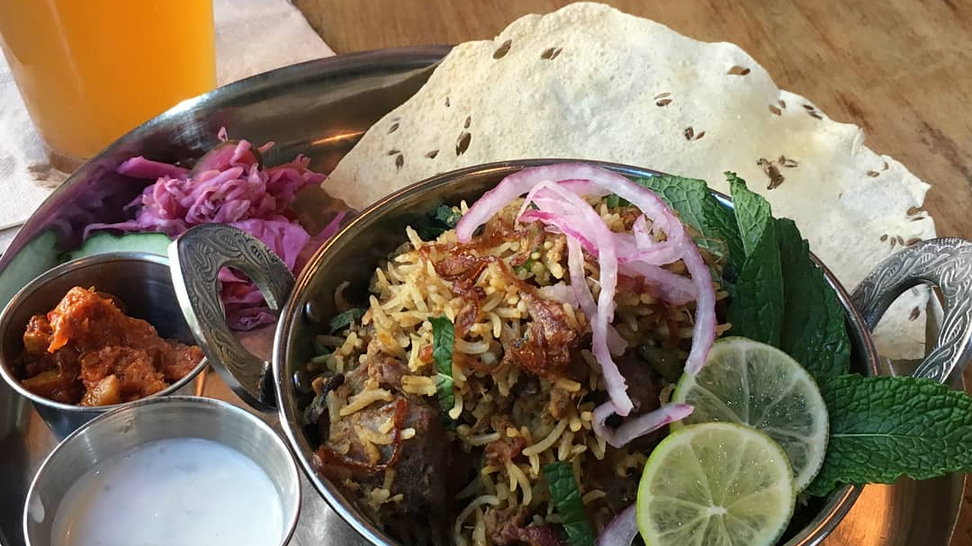 Mutton biryani at Vimala's