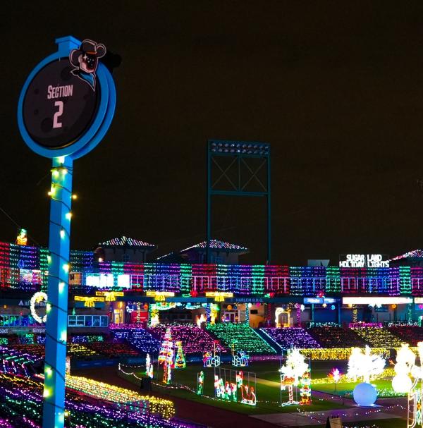 Constellation field full of 3 million holiday and themed lights