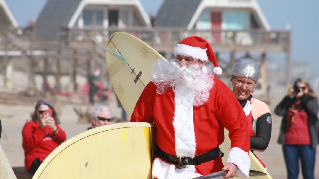 Surfing Santa in Brazosport