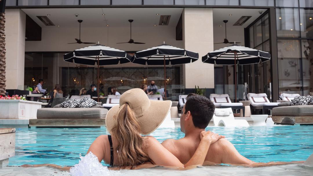 Post Oak Hotel Pool Couple