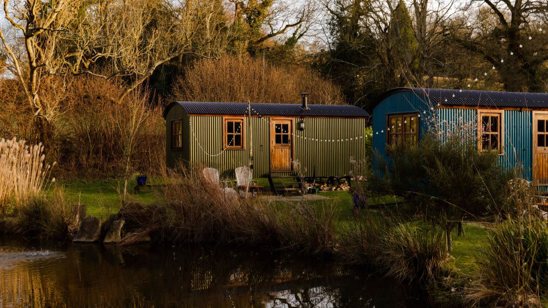 Shepherd Hut accommodation at The Merry Harriers