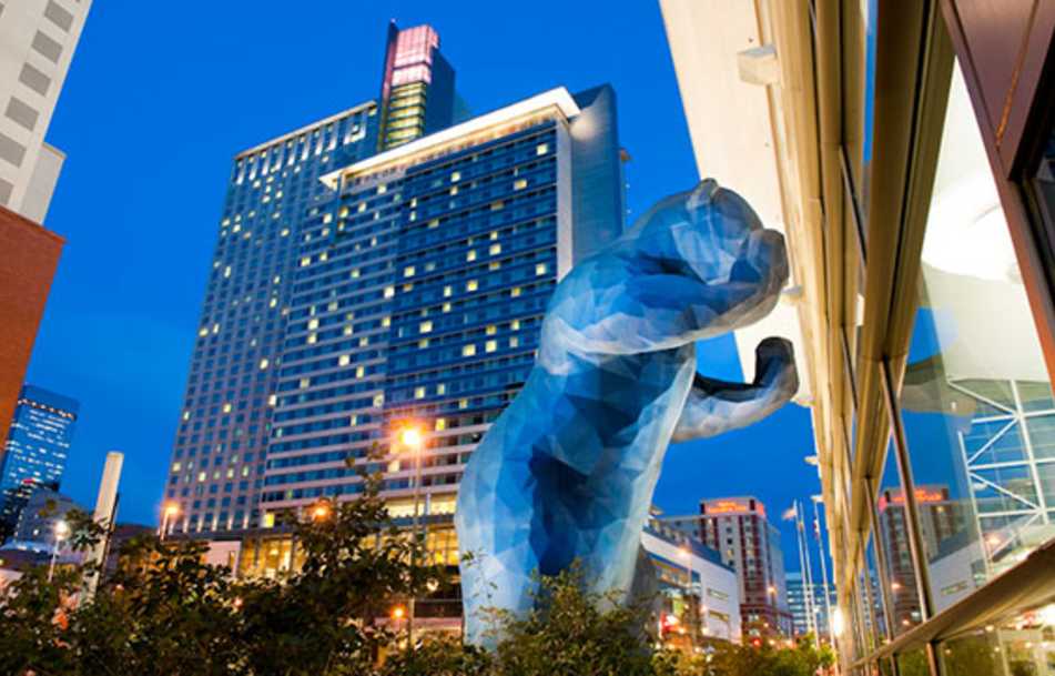 Colorado Convention Center Blue Bear at Night