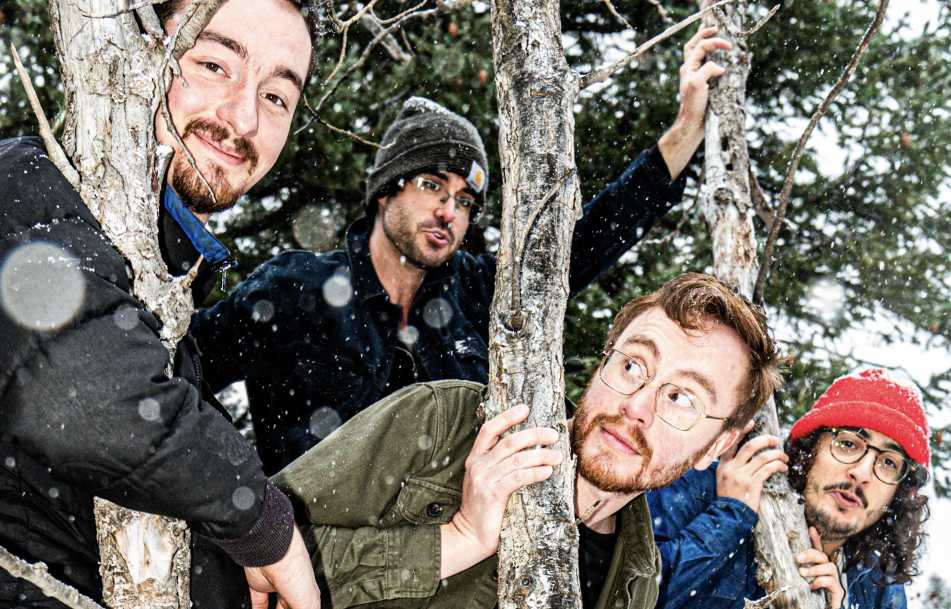 Portrait of the four band members from Hollow Head based in Denver, Colorado.