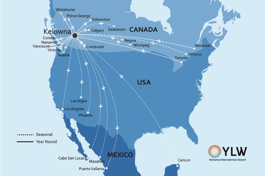 YLW Flight Map - February 2026