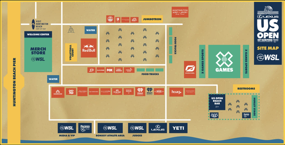 US Open of Surfing 2024 Site Map