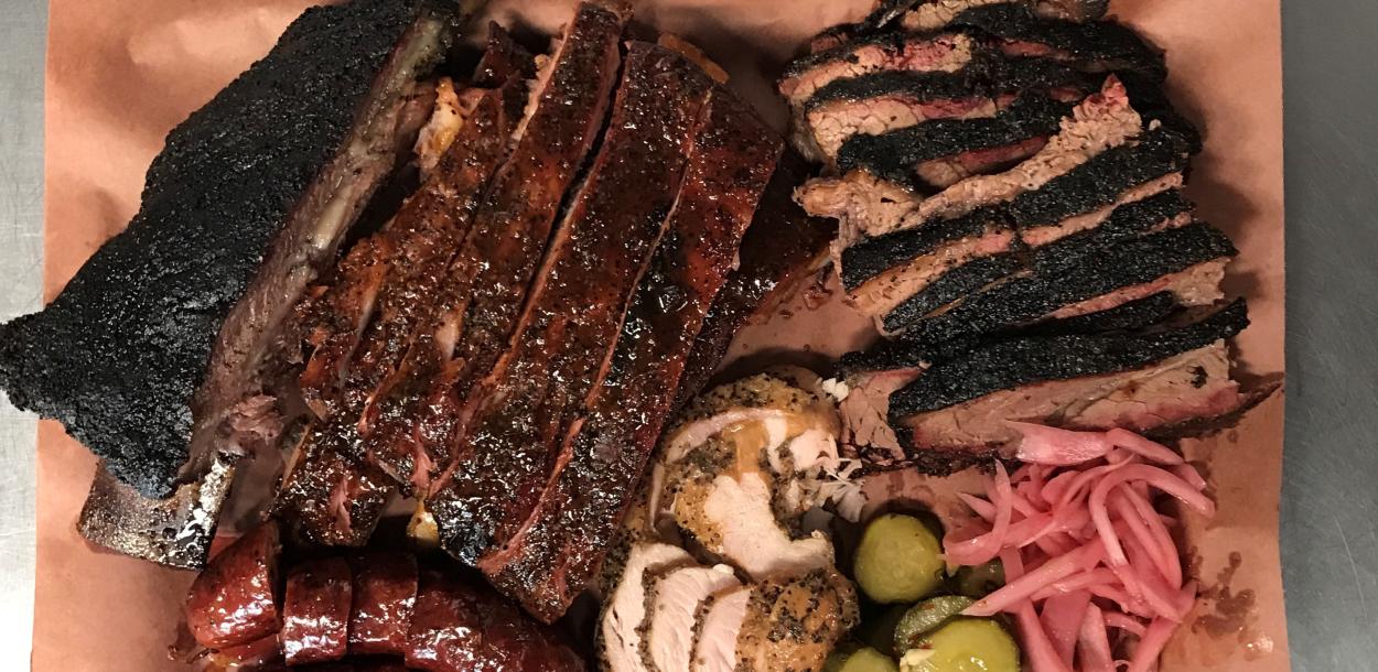 Meat platter from la Barbecue