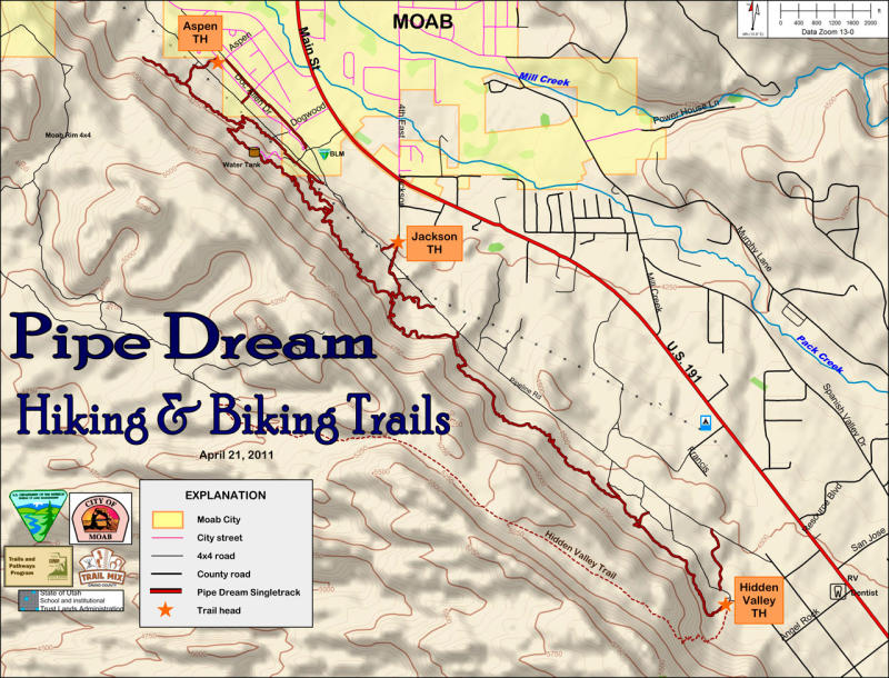 Pipe Dream trail map