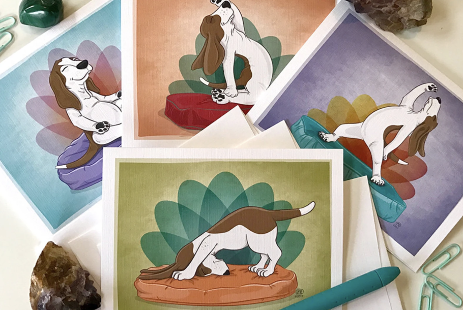 Yoga Hound Cards (4-pk)