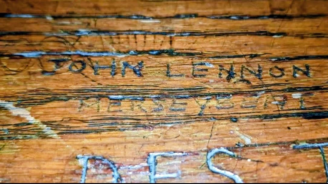 John Lennon carved his name into the furniture at St George's Hall courtroom