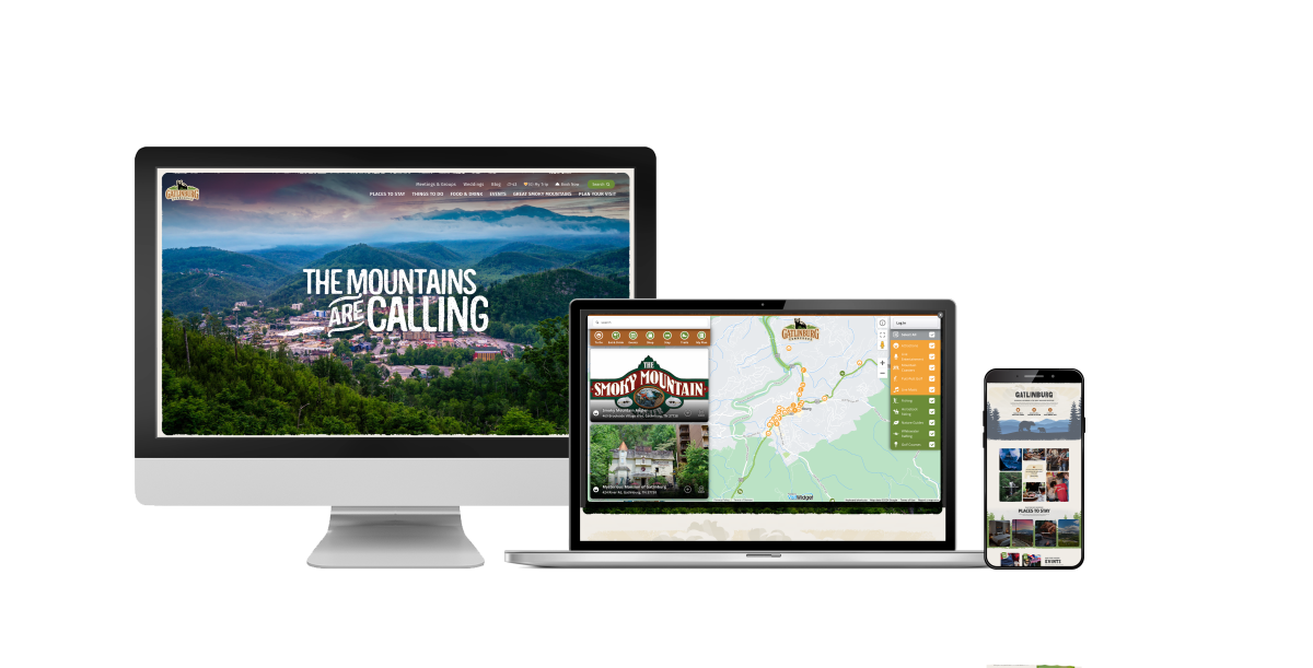 Explore Gatlinburg website on Desktop - Laptop - phone 2024