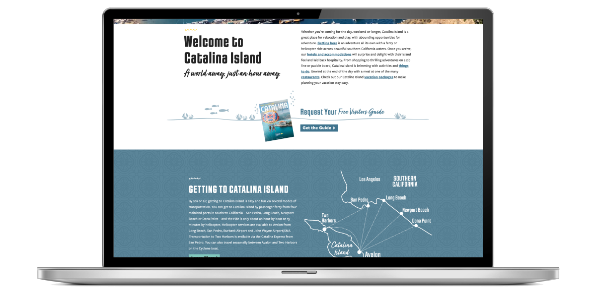 Catalina Island, California: LOVE Catalina Island | Simpleview CMS website on laptop