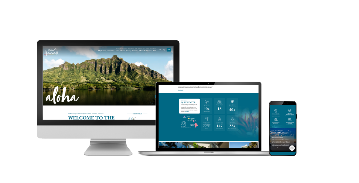 Meet Hawaii - Desktop_Laptop_Mobile - website mockup April 2024