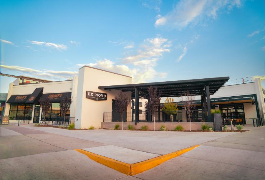 Looking at the Ex Novo Brewery on 7th Street and Central Avenue from the corner.