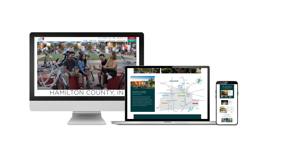 Visit Hamilton County Indiana Website on desktop - laptop - mobile 2024 | Simpleview Inc