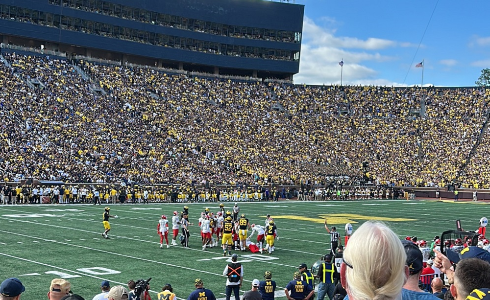 Michigan football game in action