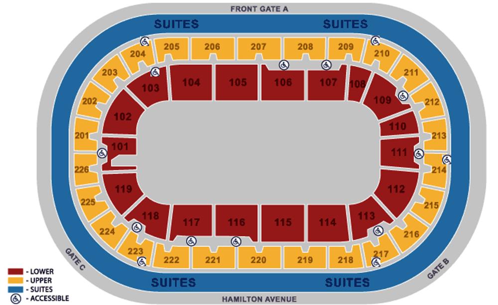 CURE Arena Sporting Events Seating Plan