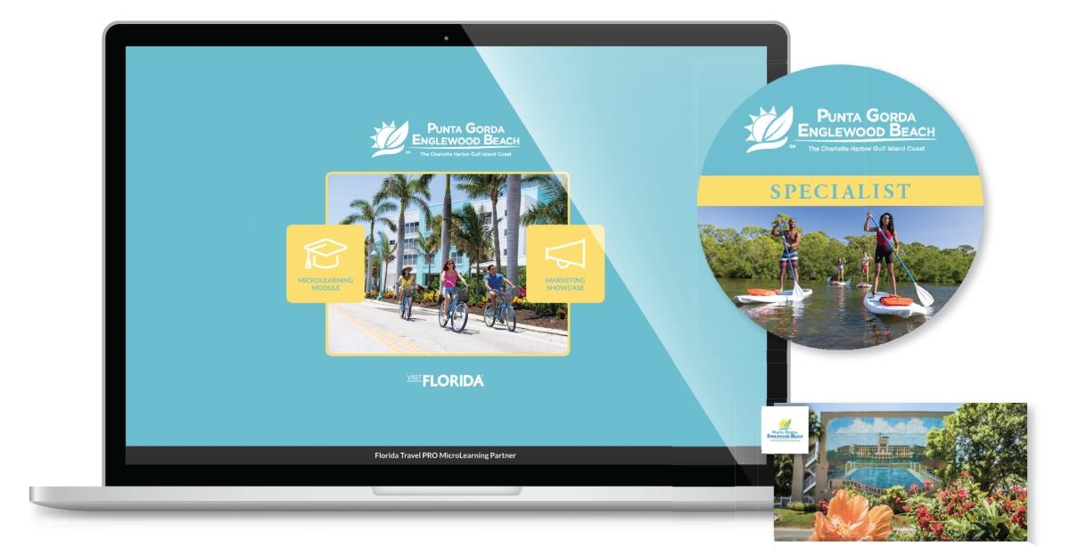Destination Training info-graphic showing the course platform and Specialist designation.