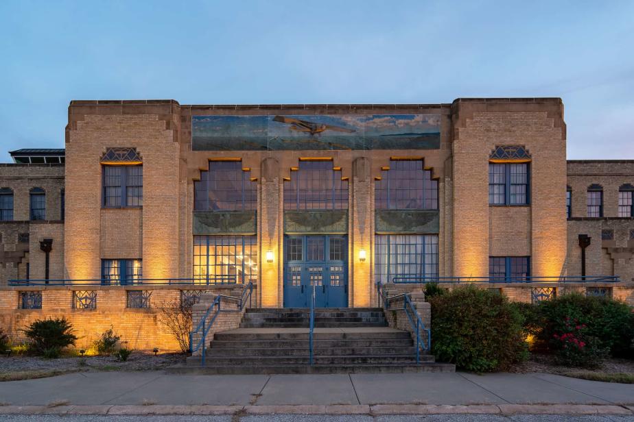 The Kansas Aviation Museum at Dusk