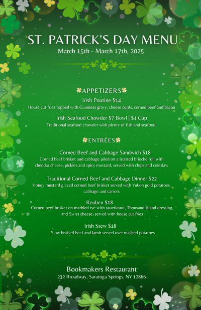 st patricks day menu