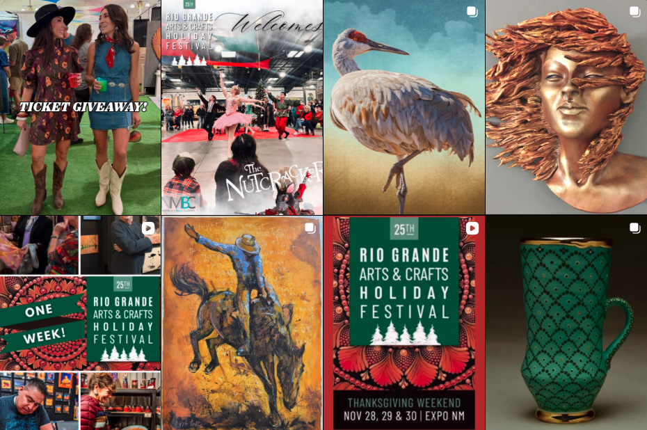 A screenshot of the Rio Grande Arts and Crafts Festival's instagram page.