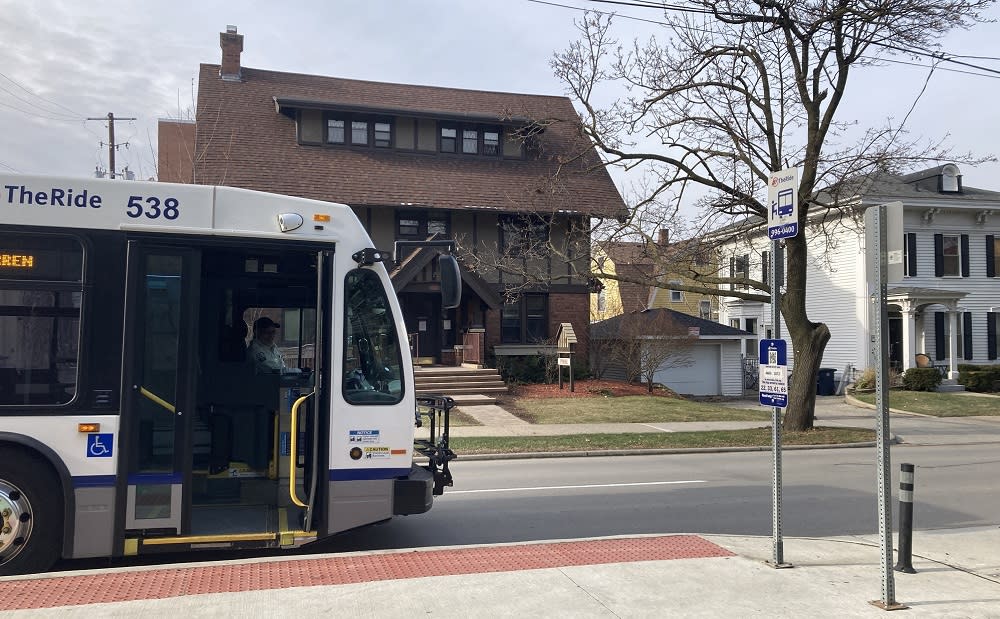 TheRide bus stop in Ann Arbor