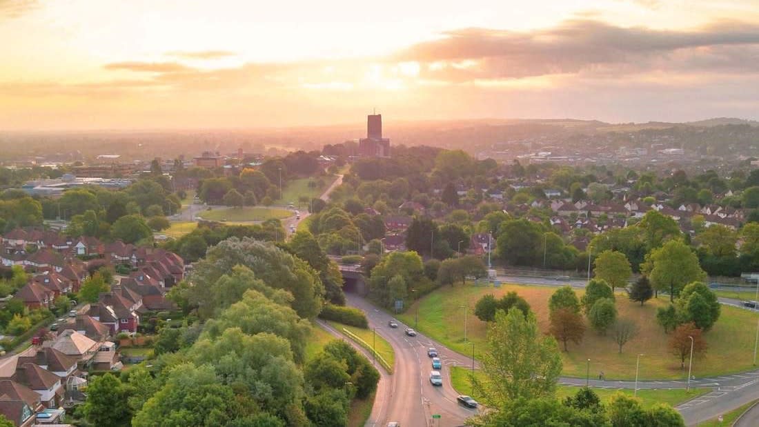 Guildford Cathedral at sunset