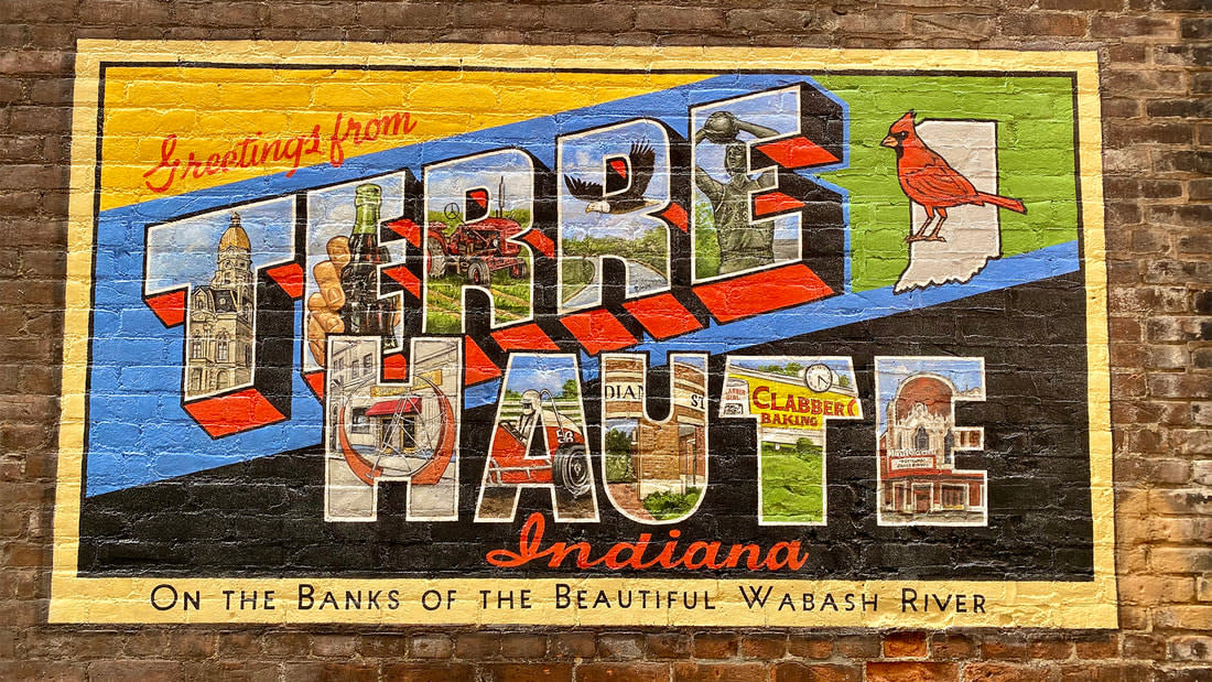 Terre Haute postcard mural