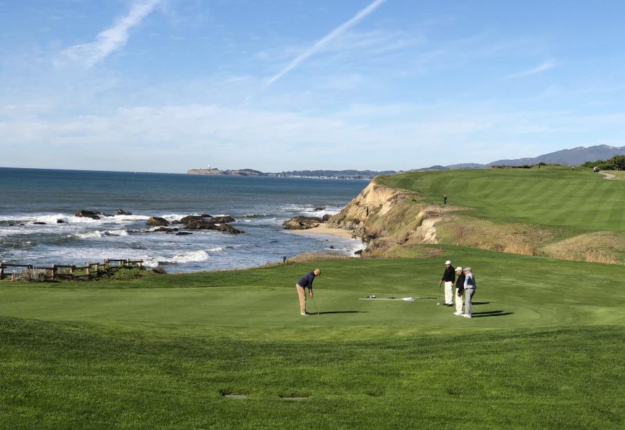 Golfers at the Half Moon Bay Golf Links