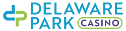 The logo of Delaware Park Casino, including blue and green designs.