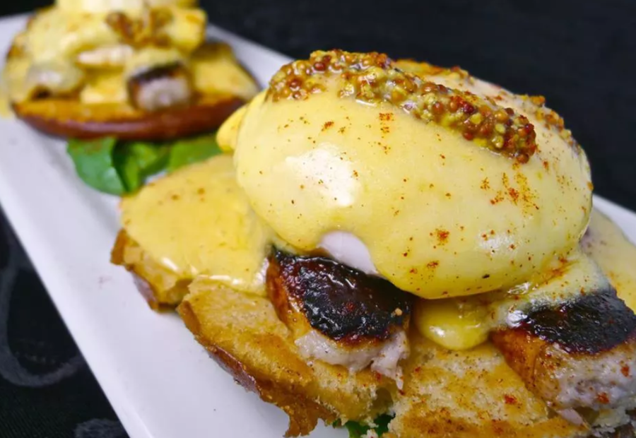 Waffle Eggs Benedict with Prosciutto - Daily Ciabatta