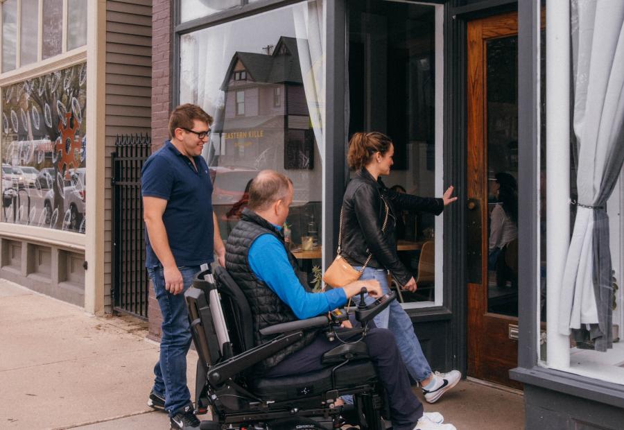 Long Reach Door Opener :: helps wheelchair users reach and open